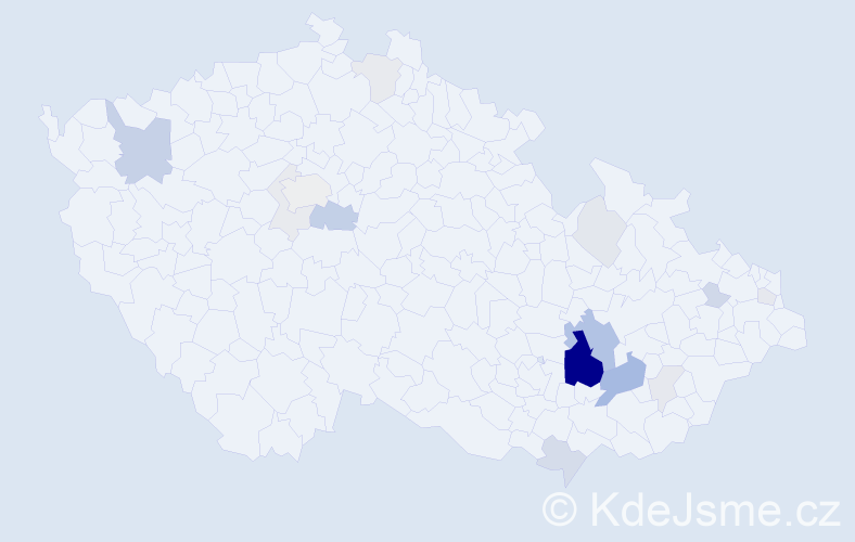 Příjmení: 'Alán', počet výskytů 59 v celé ČR