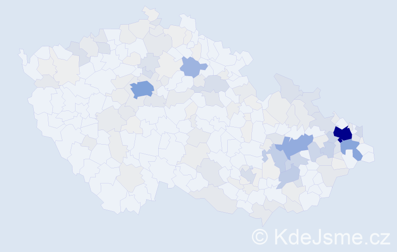 Příjmení: 'Palička', počet výskytů 692 v celé ČR