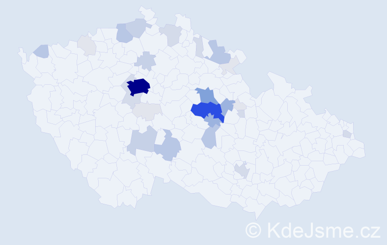 Příjmení: 'Zlesák', počet výskytů 123 v celé ČR