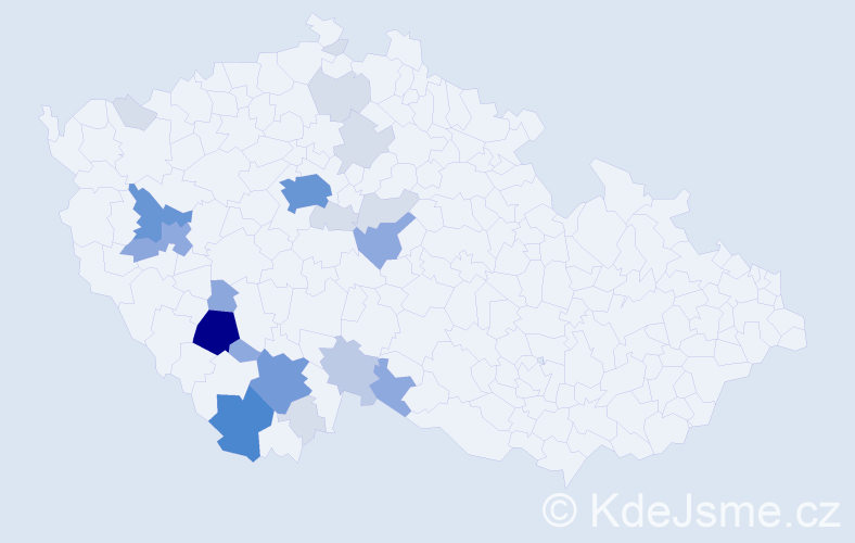 Příjmení: 'Zdychyncová', počet výskytů 77 v celé ČR