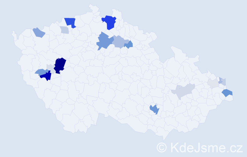 Příjmení: 'Lázóková', počet výskytů 57 v celé ČR