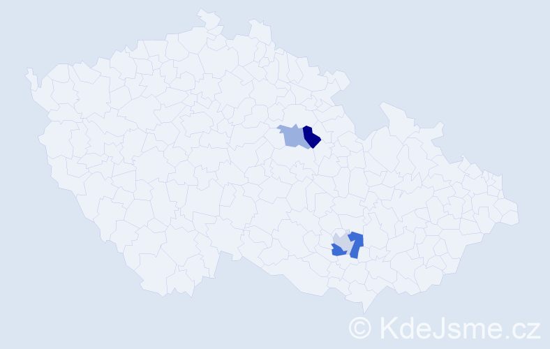 Příjmení: 'Steskal', počet výskytů 5 v celé ČR