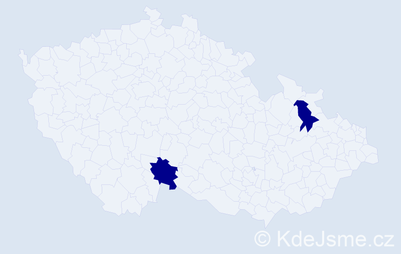 Příjmení: 'Pištoľ', počet výskytů 2 v celé ČR