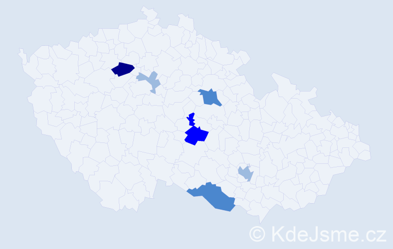 Příjmení: 'Abbrent', počet výskytů 13 v celé ČR