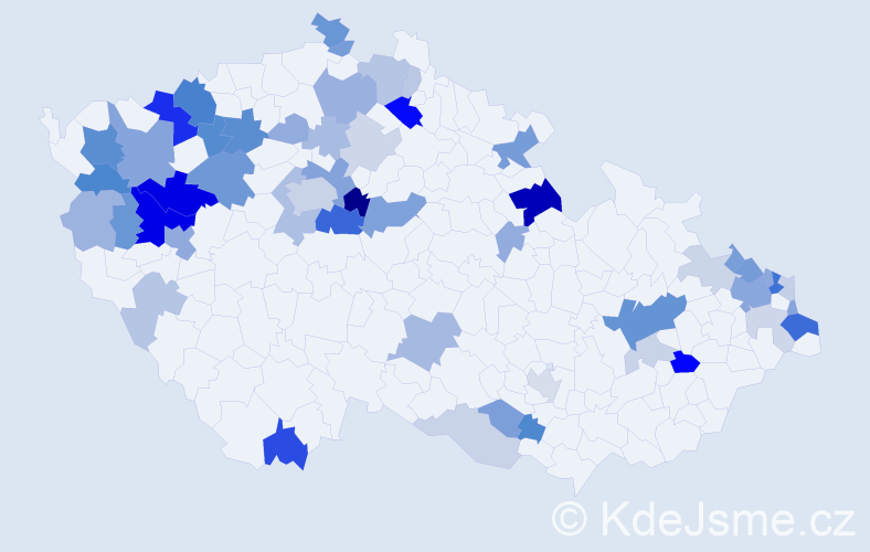 Příjmení: 'Fehér', počet výskytů 138 v celé ČR