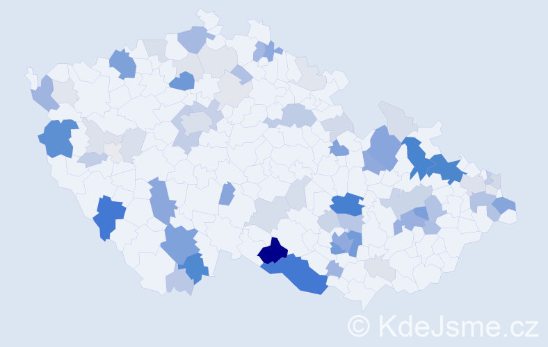 Příjmení: 'Raab', počet výskytů 264 v celé ČR