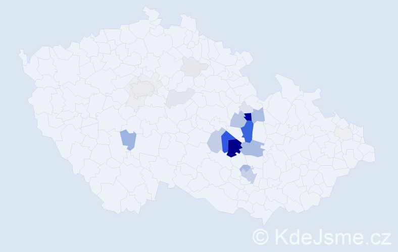Příjmení: 'Čuhel', počet výskytů 123 v celé ČR