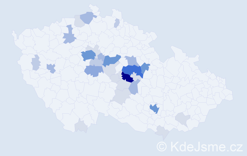 Příjmení: 'Kovačka', počet výskytů 100 v celé ČR