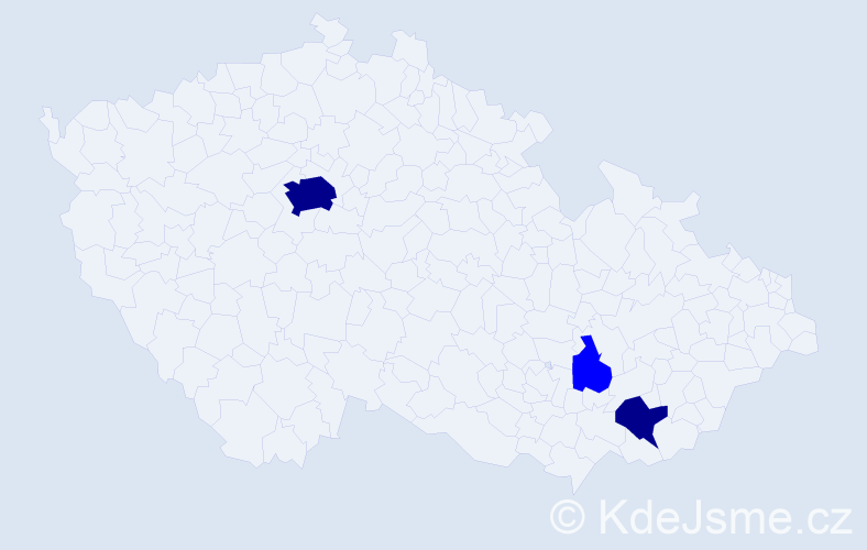 Příjmení: 'Haládiková', počet výskytů 5 v celé ČR