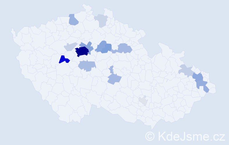 Příjmení: 'Sun', počet výskytů 105 v celé ČR