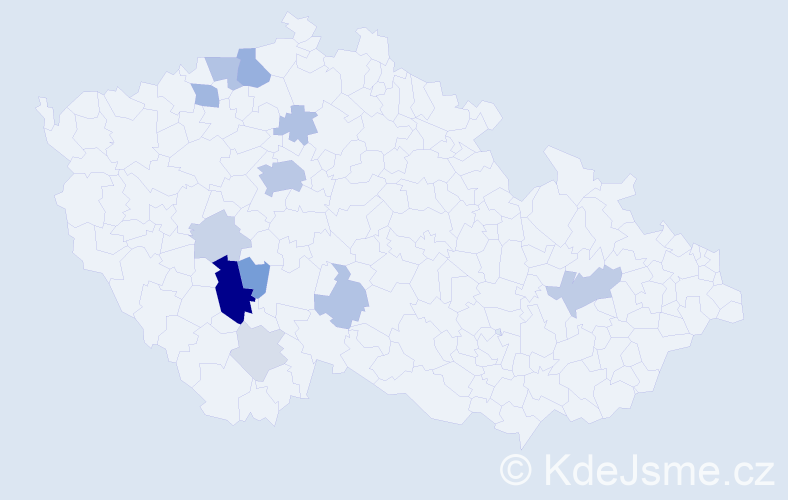 Příjmení: 'Urychová', počet výskytů 36 v celé ČR