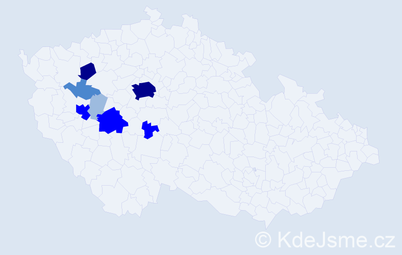 Příjmení: 'Daliman', počet výskytů 20 v celé ČR
