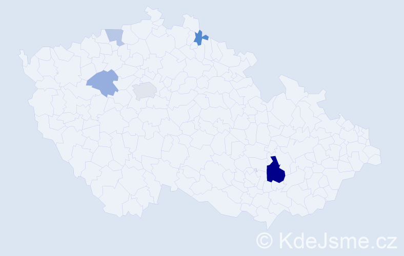 Příjmení: 'Kramel', počet výskytů 10 v celé ČR