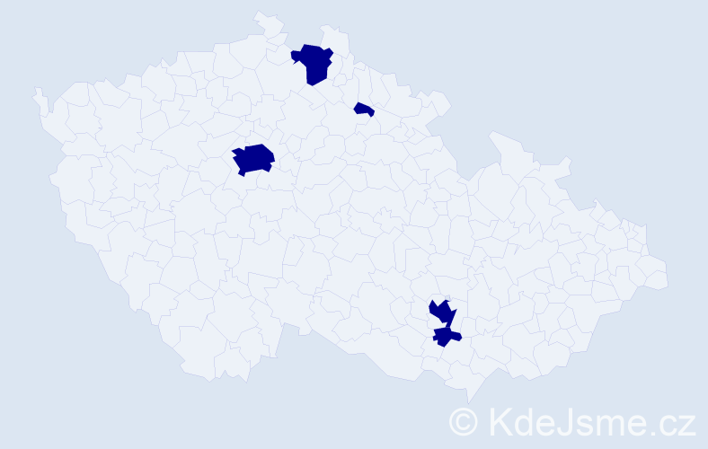 Příjmení: 'Raykov', počet výskytů 5 v celé ČR