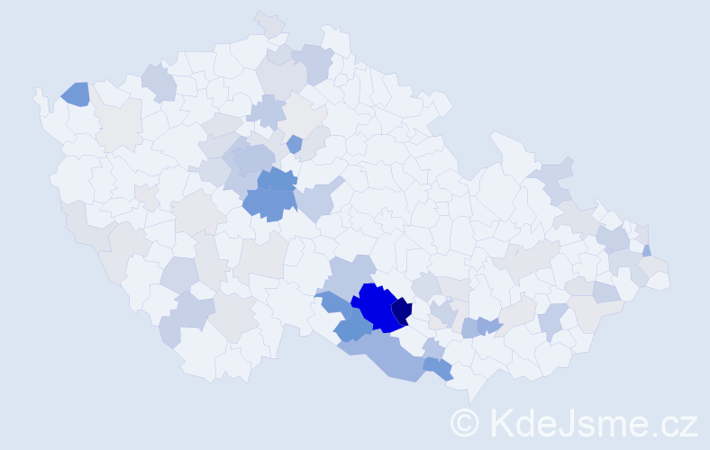 Příjmení: 'Vejmelková', počet výskytů 265 v celé ČR