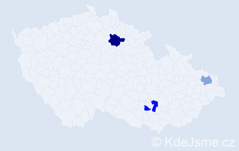 Příjmení: 'Zakrevska', počet výskytů 3 v celé ČR