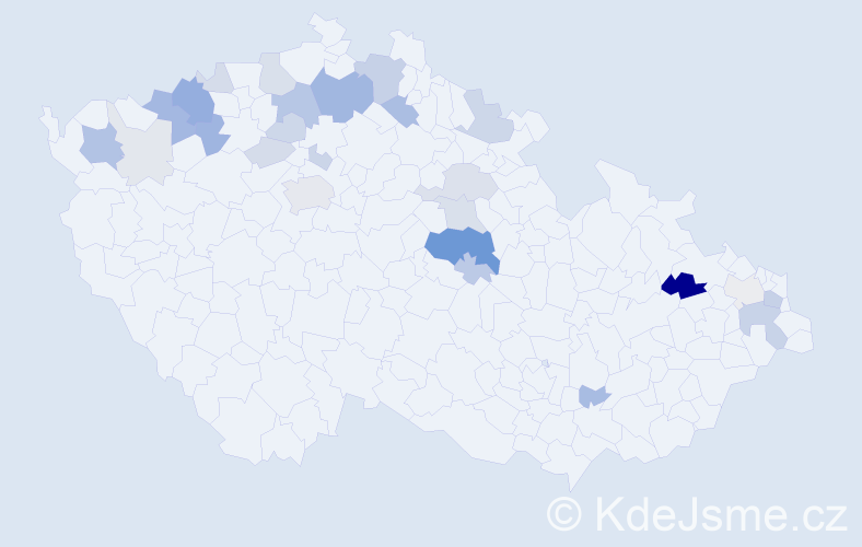 Příjmení: 'Zubko', počet výskytů 75 v celé ČR