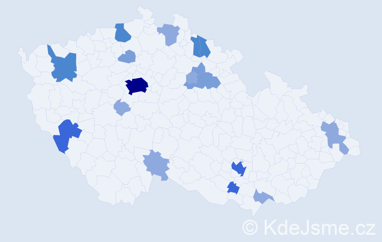 Příjmení: 'Herz', počet výskytů 44 v celé ČR