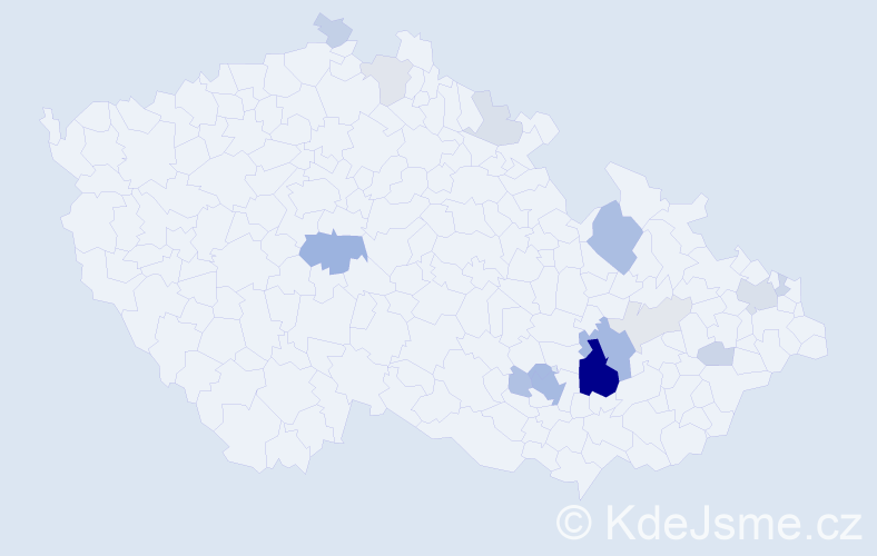 Příjmení: 'Pitela', počet výskytů 48 v celé ČR