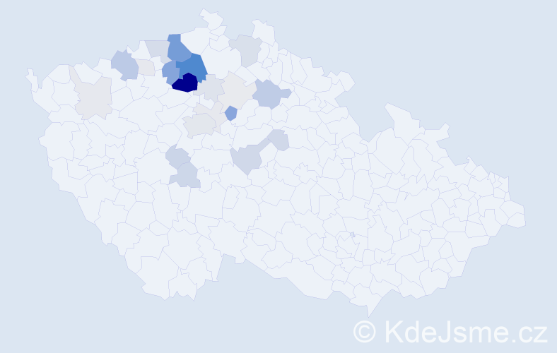 Příjmení: 'Čmejlová', počet výskytů 99 v celé ČR