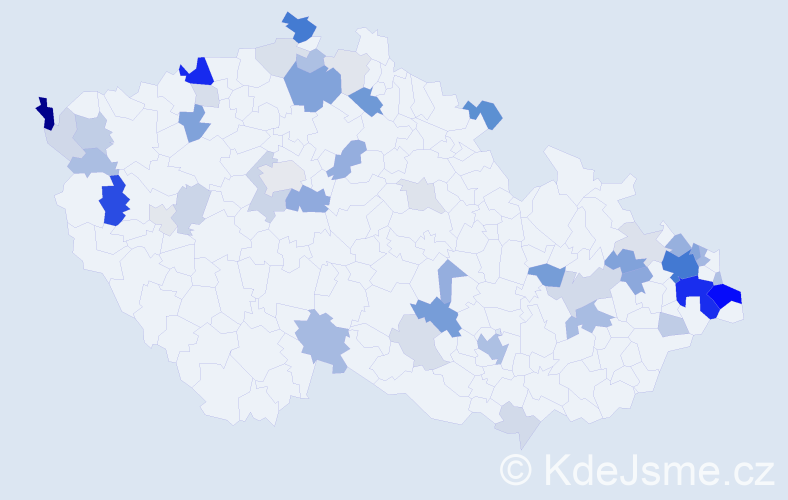 Příjmení: 'Jakubek', počet výskytů 149 v celé ČR