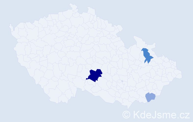 Příjmení: 'Hladek', počet výskytů 8 v celé ČR