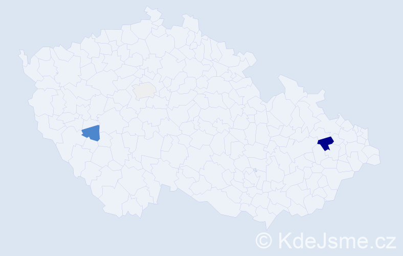 Příjmení: 'Zajdeková', počet výskytů 5 v celé ČR