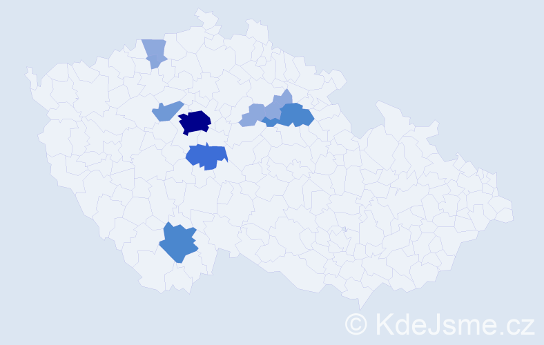 Příjmení: 'Kubeška', počet výskytů 31 v celé ČR