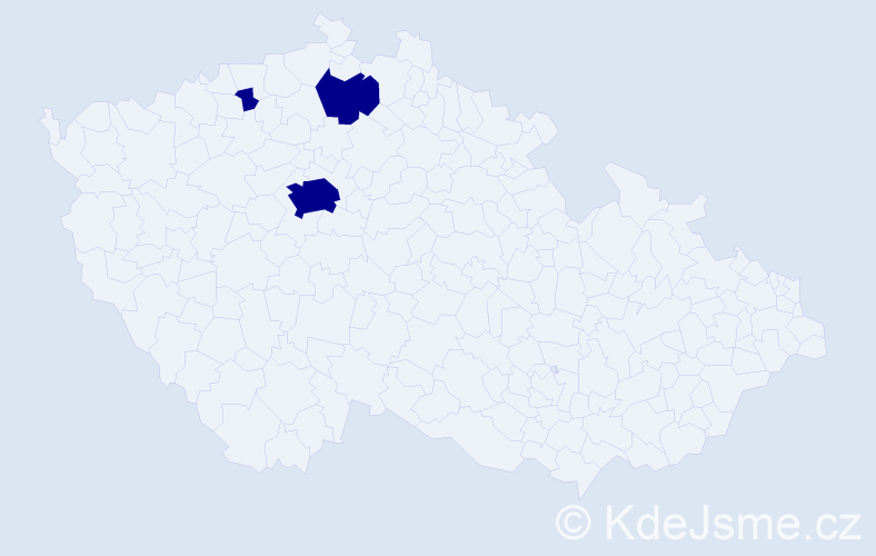 Příjmení: 'Vingr', počet výskytů 3 v celé ČR