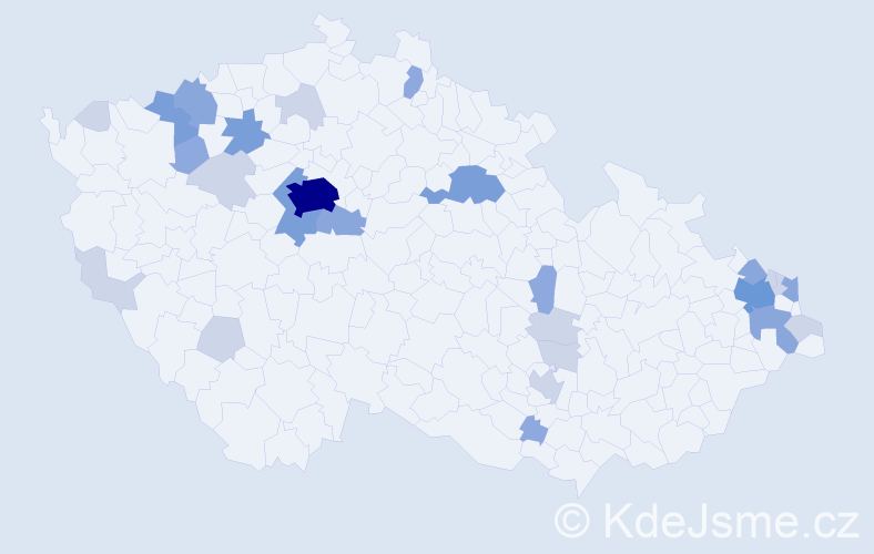 Příjmení: 'Pásztor', počet výskytů 69 v celé ČR