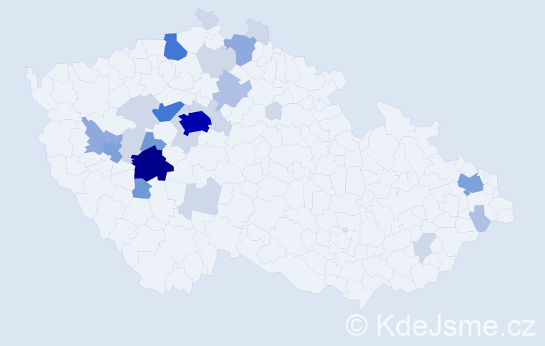Příjmení: 'Bolina', počet výskytů 84 v celé ČR