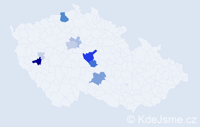 Příjmení: 'Egersdorfová', počet výskytů 20 v celé ČR