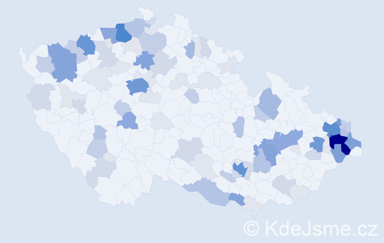 Příjmení: 'Kišová', počet výskytů 314 v celé ČR