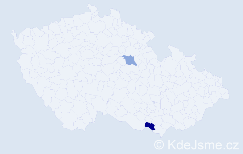 Příjmení: 'Stibálová', počet výskytů 2 v celé ČR