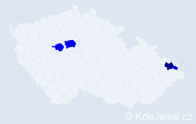 Příjmení: 'Vajčovec', počet výskytů 5 v celé ČR