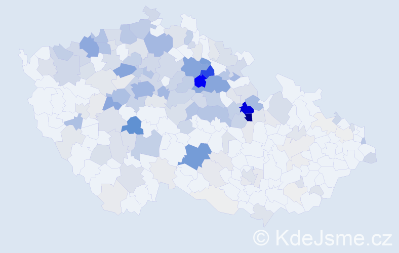 Příjmení: 'Kubišta', počet výskytů 722 v celé ČR