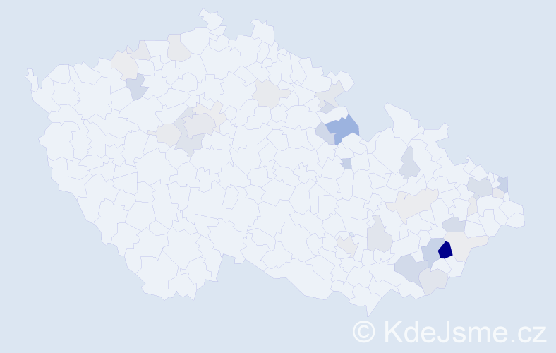 Příjmení: 'Špaňhel', počet výskytů 119 v celé ČR