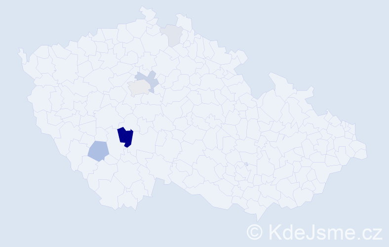 Příjmení: 'Kolčabová', počet výskytů 15 v celé ČR