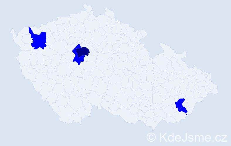 Příjmení: 'Koč', počet výskytů 6 v celé ČR
