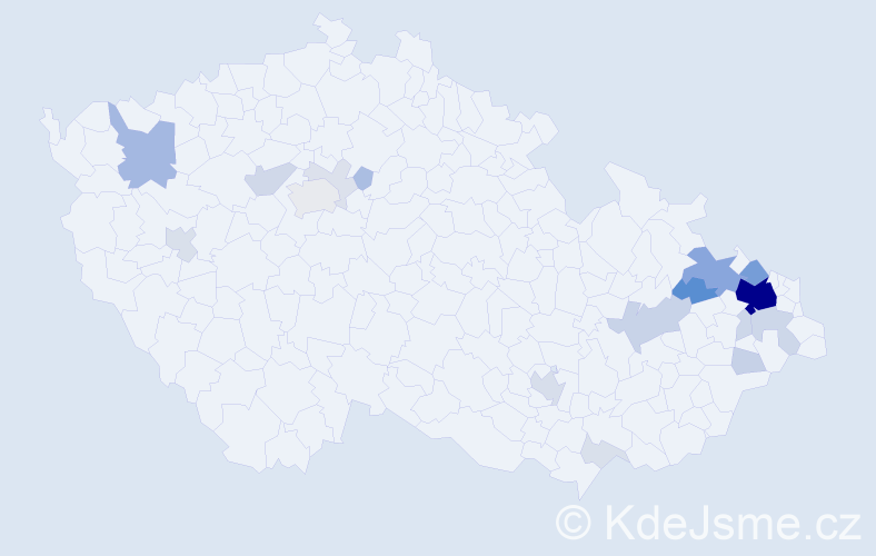 Příjmení: 'Pyšová', počet výskytů 104 v celé ČR