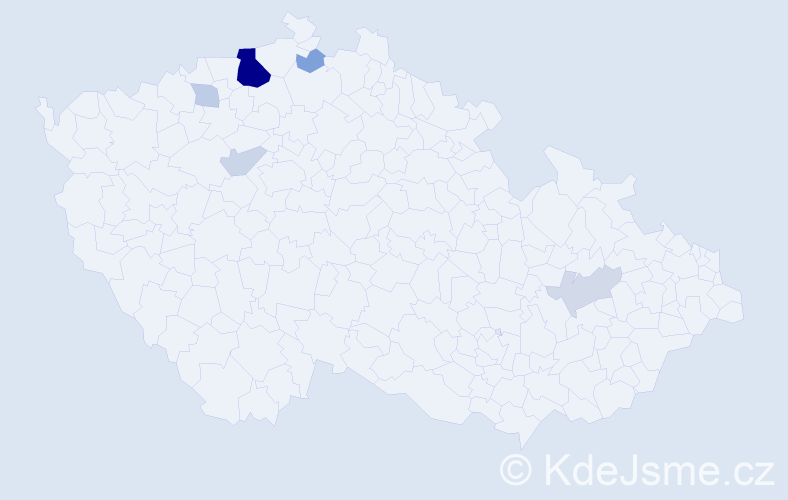 Příjmení: 'Jackel', počet výskytů 17 v celé ČR