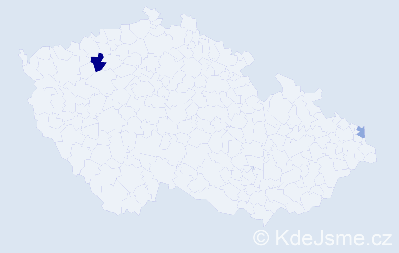 Příjmení: 'Mács', počet výskytů 6 v celé ČR