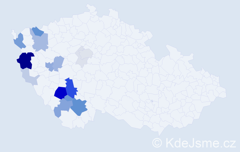 Příjmení: 'Lafatová', počet výskytů 67 v celé ČR