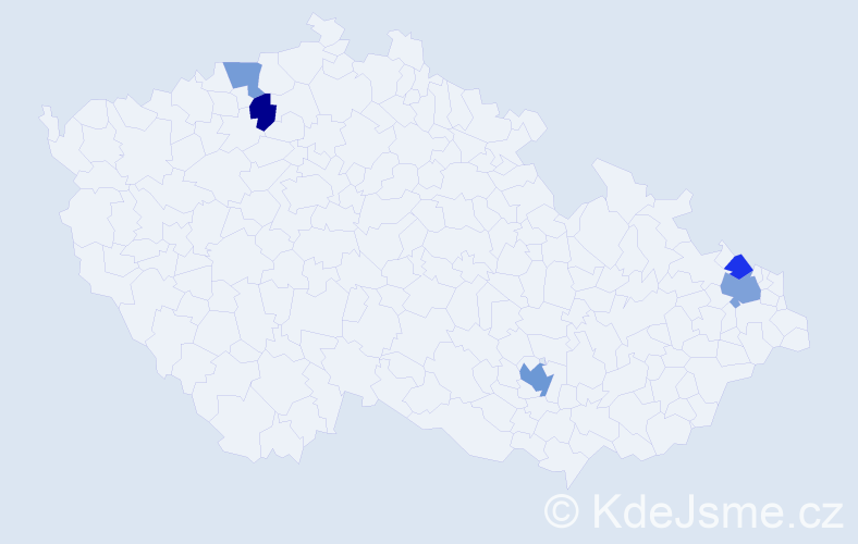 Příjmení: 'Kundla', počet výskytů 8 v celé ČR