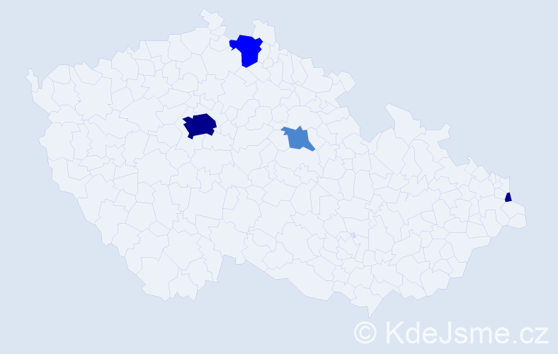 Příjmení: 'Bonev', počet výskytů 9 v celé ČR