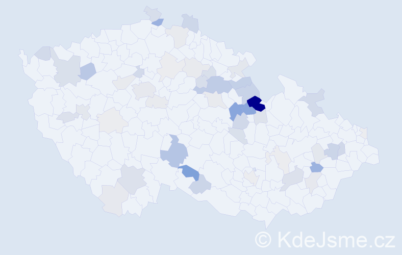 Příjmení: 'Vychytilová', počet výskytů 162 v celé ČR