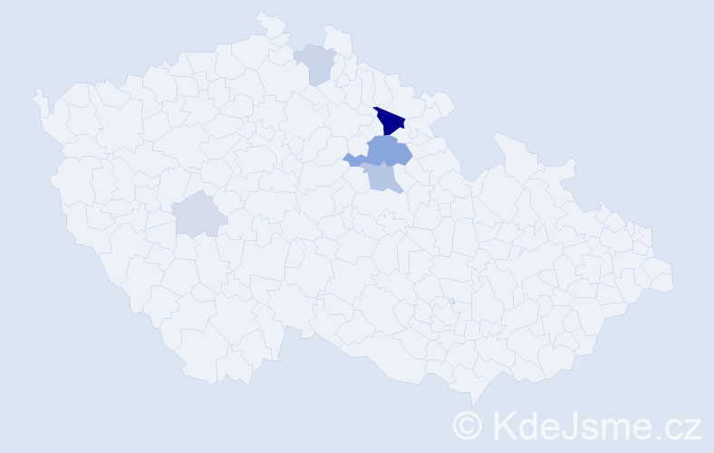 Příjmení: 'Haňáček', počet výskytů 19 v celé ČR