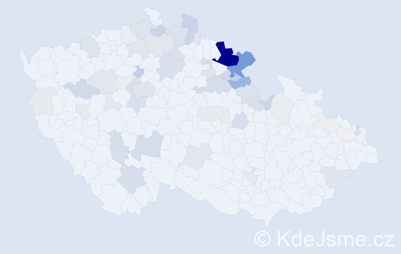 Příjmení: 'Kultová', počet výskytů 290 v celé ČR