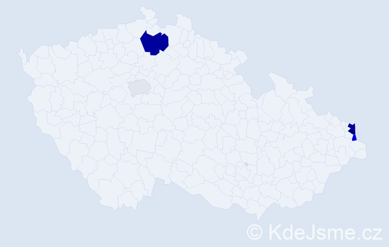 Příjmení: 'Janošecová', počet výskytů 8 v celé ČR