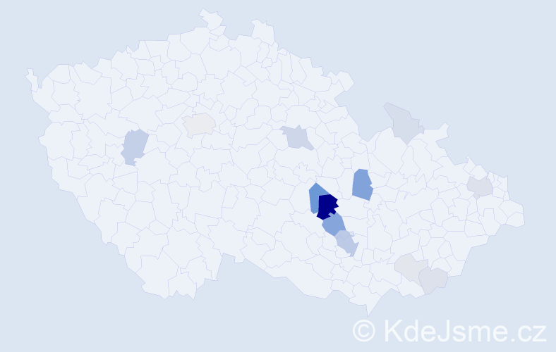 Příjmení: 'Krejzek', počet výskytů 45 v celé ČR